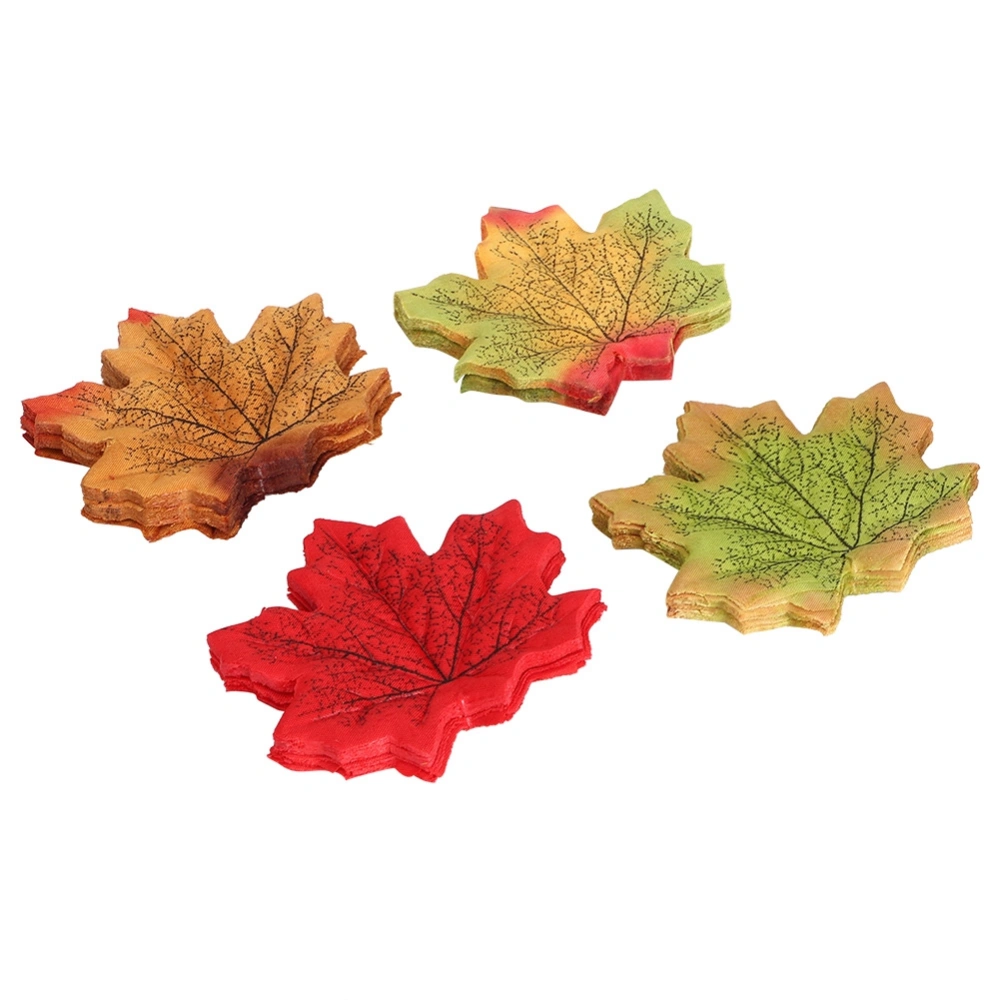 200pcs Mixing Color Artificial Maple Leaves Simulation Fake Autumn Leaf for Home Wedding Party Decoration(200pcs Mixing Color )