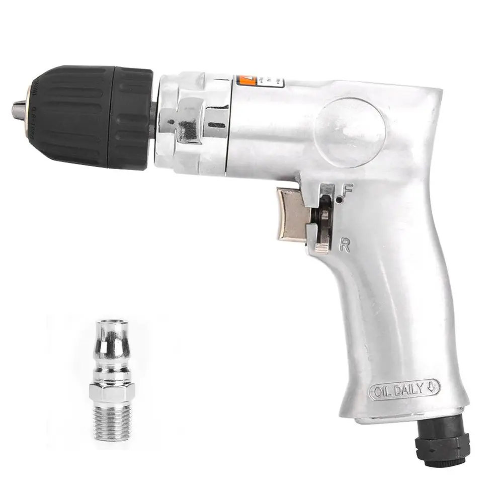 Air Drill 3/8in Self-Locking Reversible Switch Pistol Type Hand Pneumatic Tool