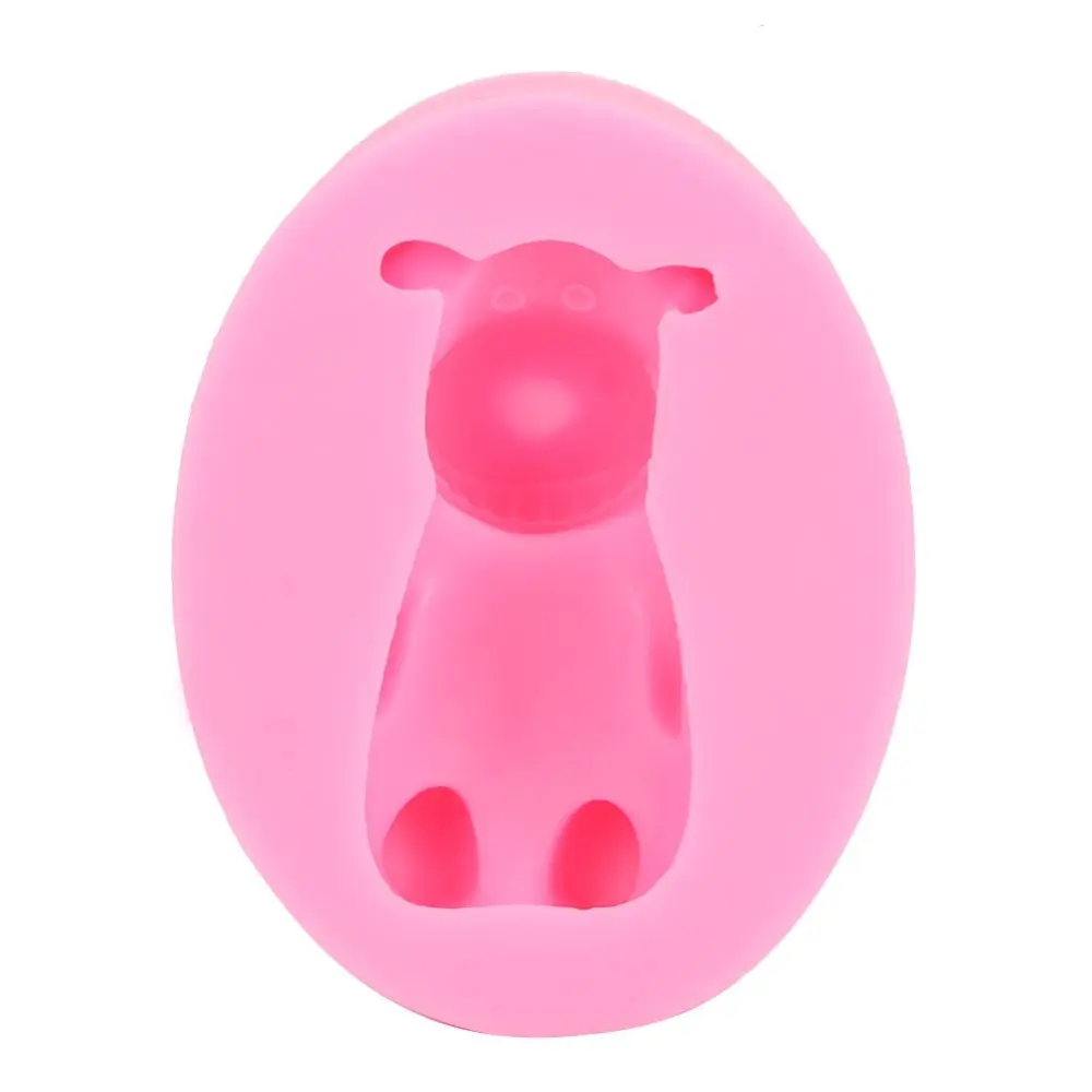 DIY 3D Cute Dog Silicone Mold Cake Fondant Cookie Chocolate Mould Decorating Baking Tool(Pink )