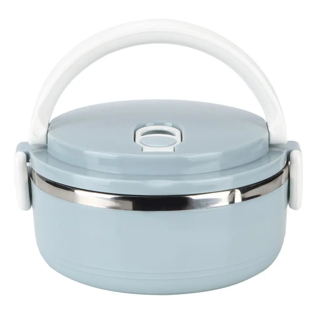 Portable Stainless Steel Blue Thermal Insulated Rice Noddles Lunch Box Food Container(One Layer )