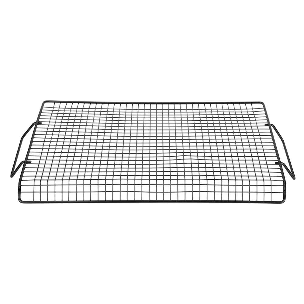 Portable Handle Iron Non-Stick BBQ Rack Barbecue Mesh Grill Net for Outdoor BBQ Party Camping