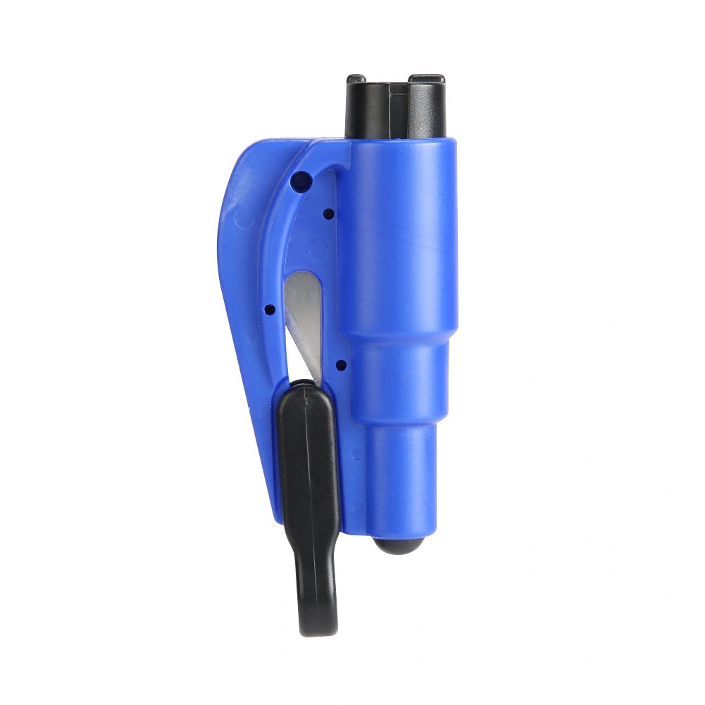 2 in 1 Portable Mini Window Breaker Car Key Life Service Hammer(Blue )