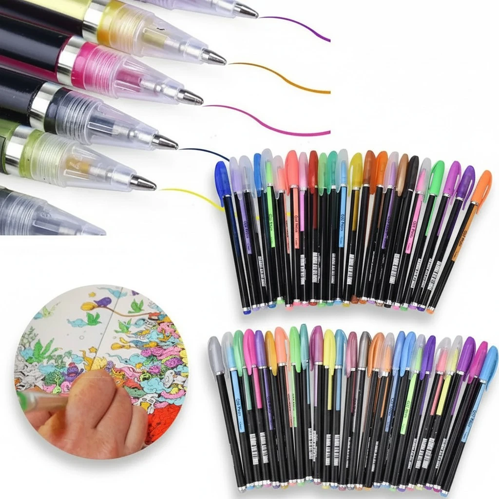 48 Colors Drawing Pen Plastic Bright Painting Tool Student Stationery School Art Supplies