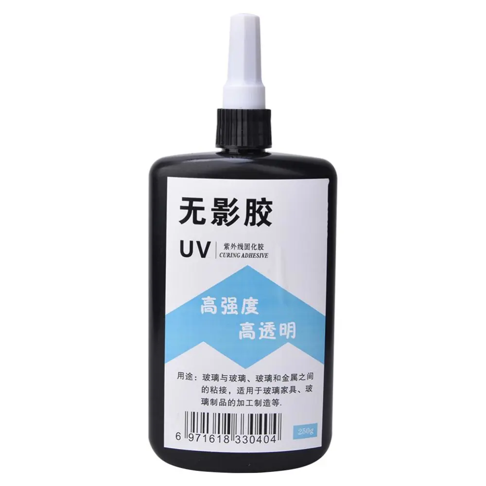 Clear UV Glue Ultraviolet Cure High Strength Adhesive for Glass Coffee Table Crystal Acrylic(250g )