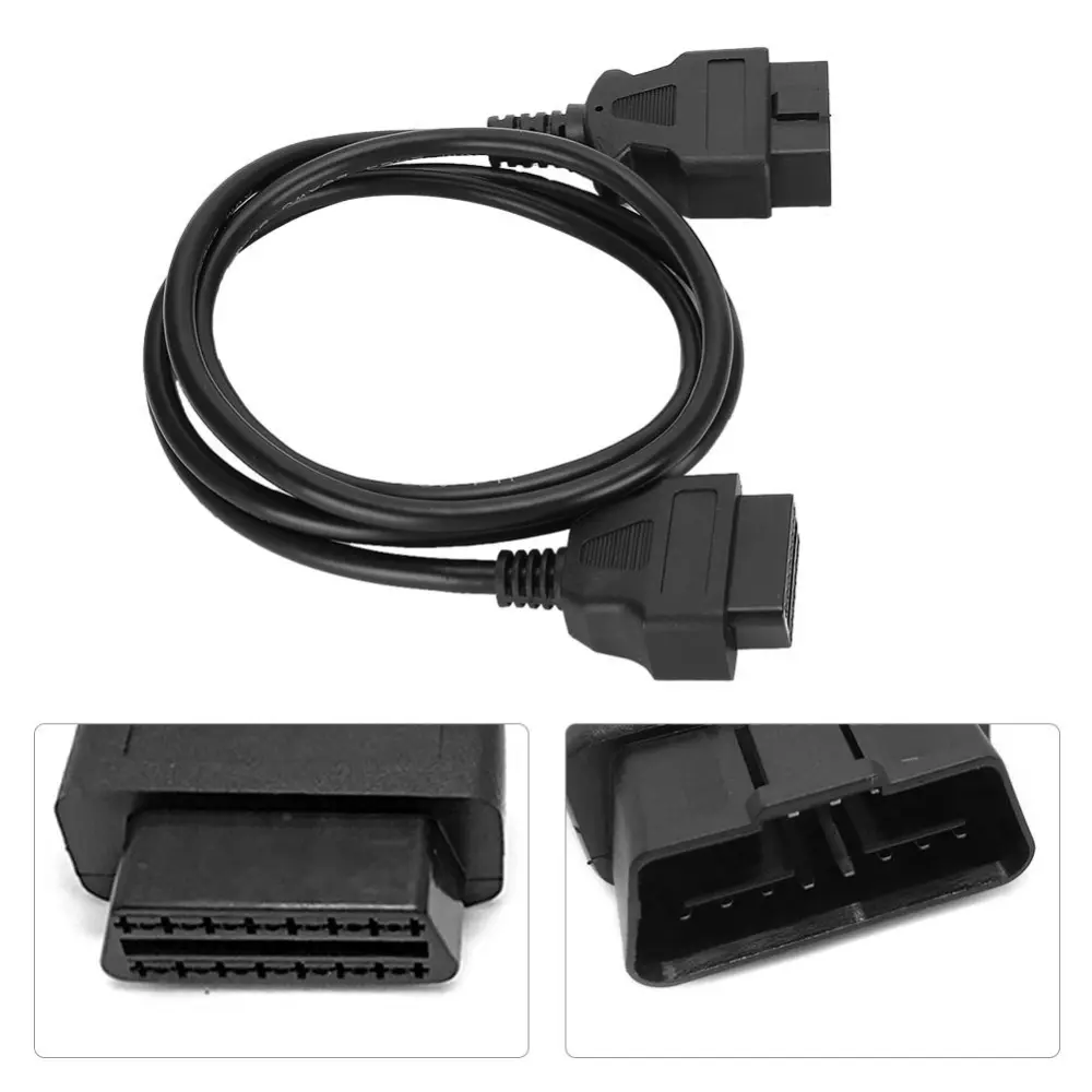 1.5m/4.9ft OBD2 16Pin Male to Female Extension Cable Diagnostic Adapter Connector