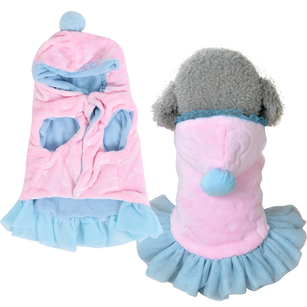 Autumn Winter Cute Soft Plush Dog Clothes Dress for Small Dogs Puppy Overall Clothing Outfit( )