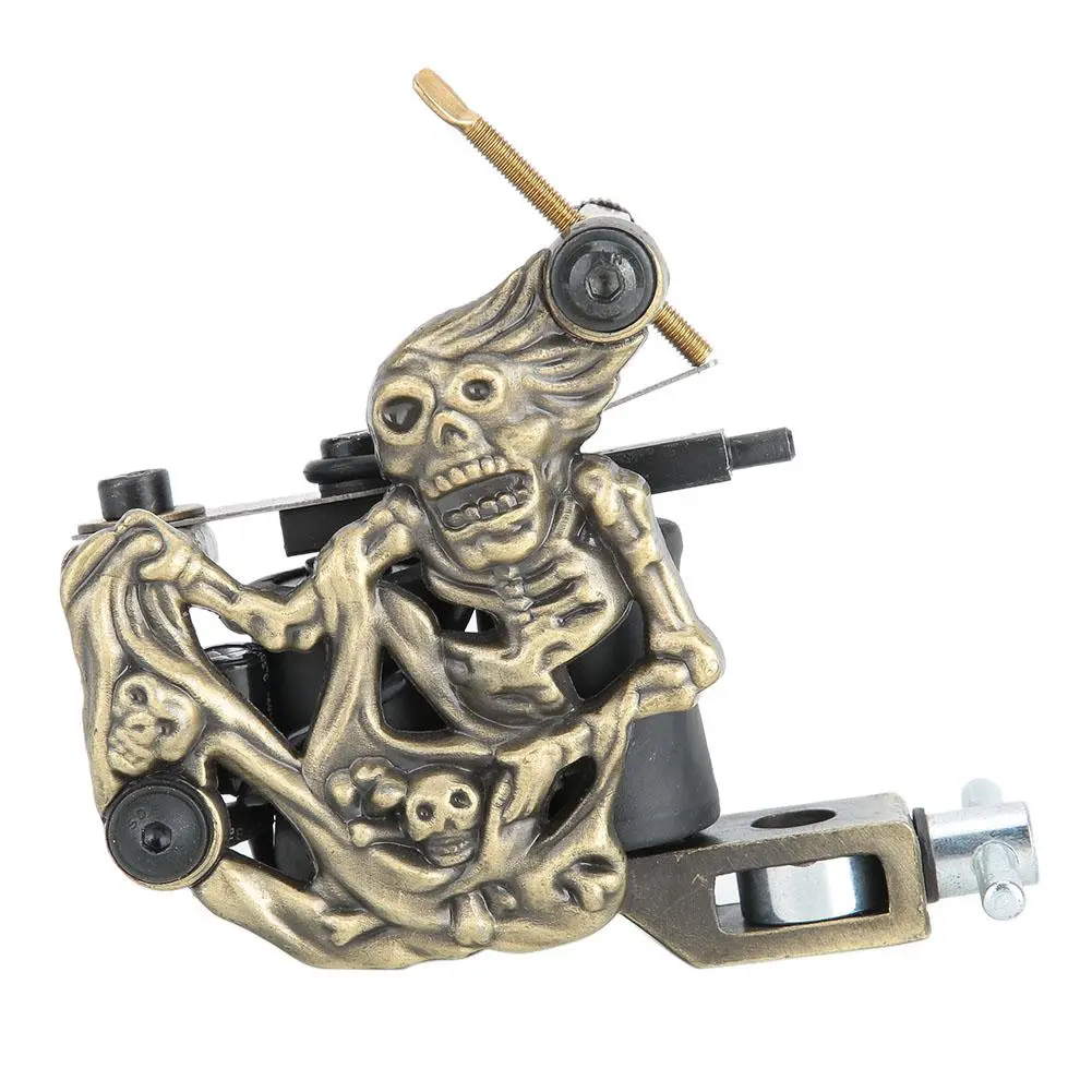 Skull Shape Coil Tattoo Machine Beauty Body Professional Liner Shader Tattoo Device Bronze (1101314-1)