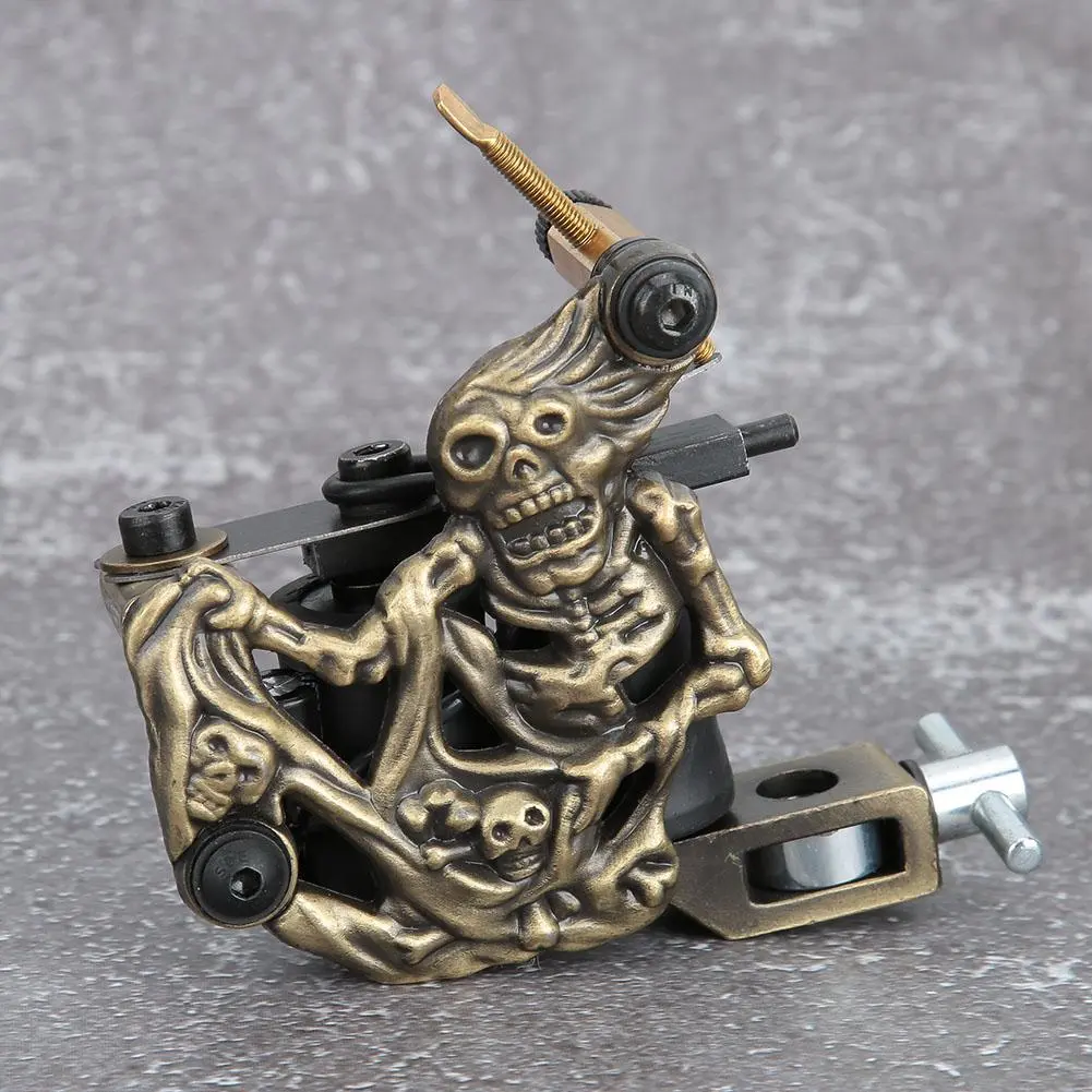 Skull Shape Coil Tattoo Machine Beauty Body Professional Liner Shader Tattoo Device Bronze (1101314-1)