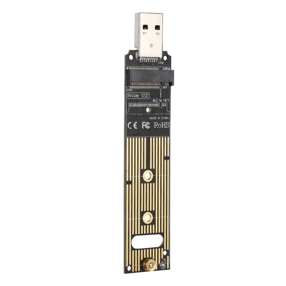 JMS583 M.2 NVME to USB3.0 Mobile Riser Card for PCI-E (KEY M) M.2 NVME SSD Expansion Card