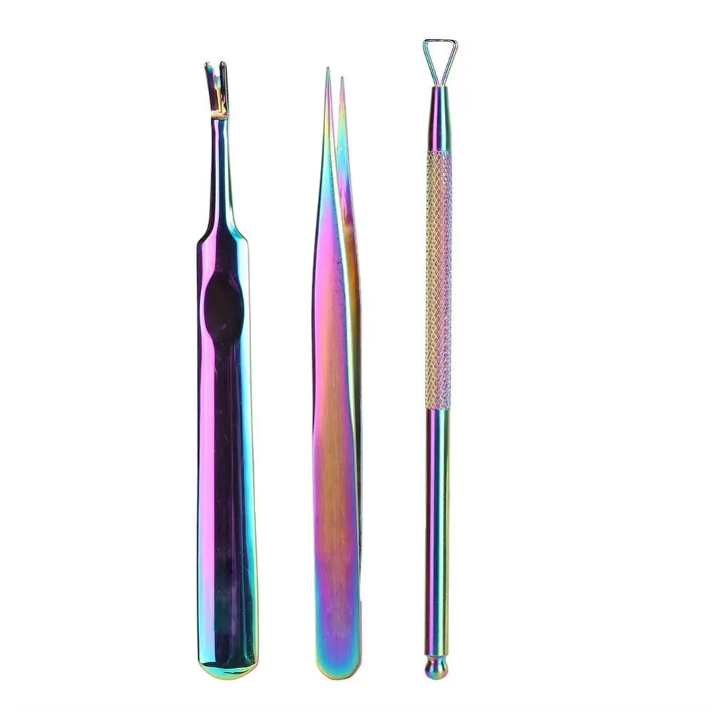 3pcs/set Tweezers Dead Skin Fork Remover Cuticle Pusher Nail Art Pedicure Manicure Tools Set(3pcs/set )