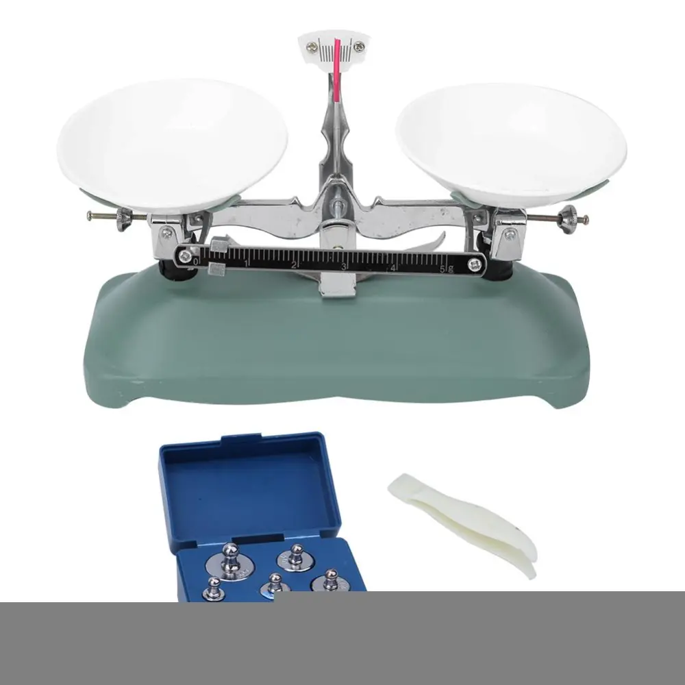 Mechanical Balance Scale Tray with Weight Kit Chemistry Physical Experiment Accessory(100g )