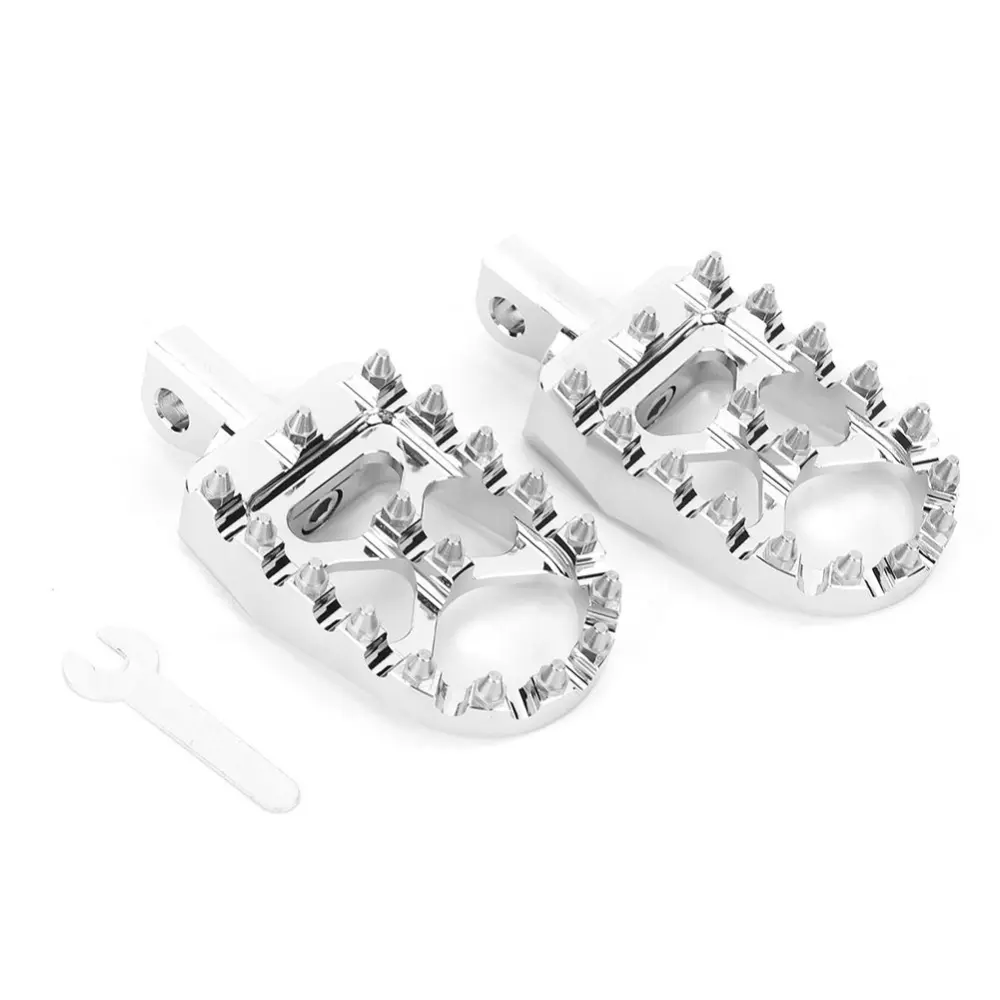 1 Pair Motorcycle Modification Universal Foot Pegs Footrest Pedal Auto Accessory(Silver )