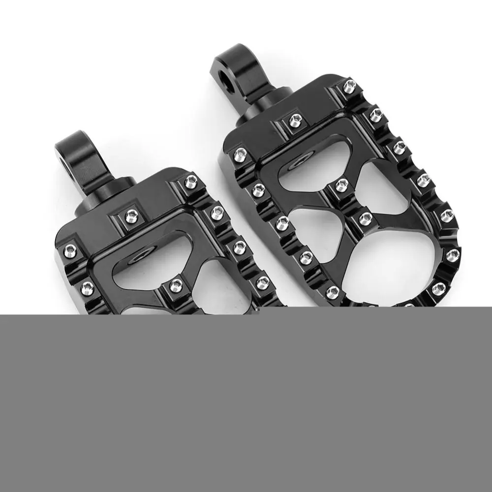 Pair of Aluminum Motorcycle Footpegs Pedal Footrests Universal Modification Accessory(Black )