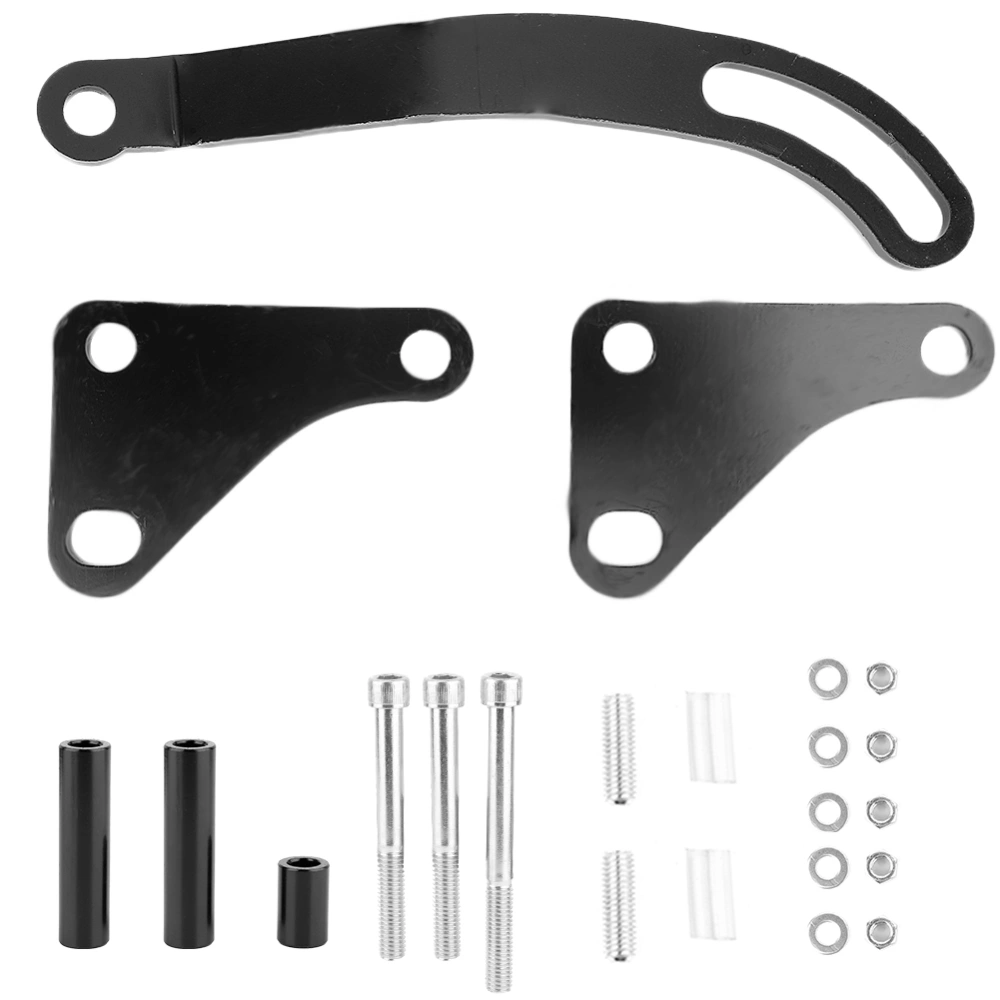 Black Steel Power Steering Pump Mounting Bracket for SB Chevy Engines 283 305 327 350 383 400