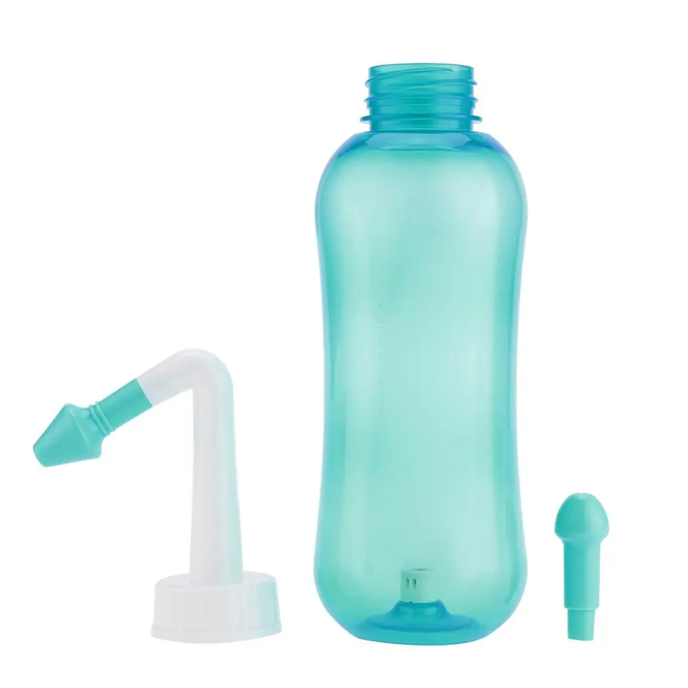 Nasal Wash Cleaner Rhinitis Cleaning Pot Nose Cleaning Bottle for Adult Children Green(500ml )