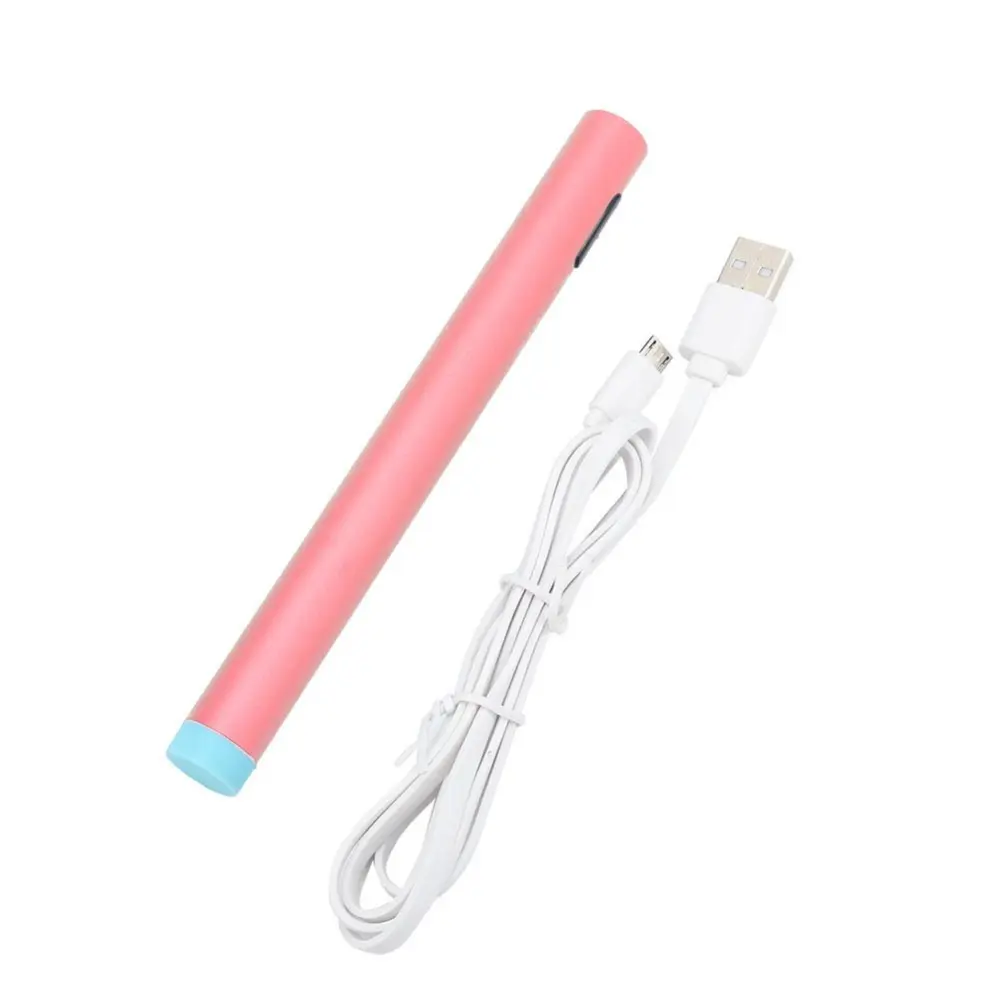 USB Charging Portable Electric Nail Drill Machine Nail Polishing Pen with LED Light(Rose Gold )