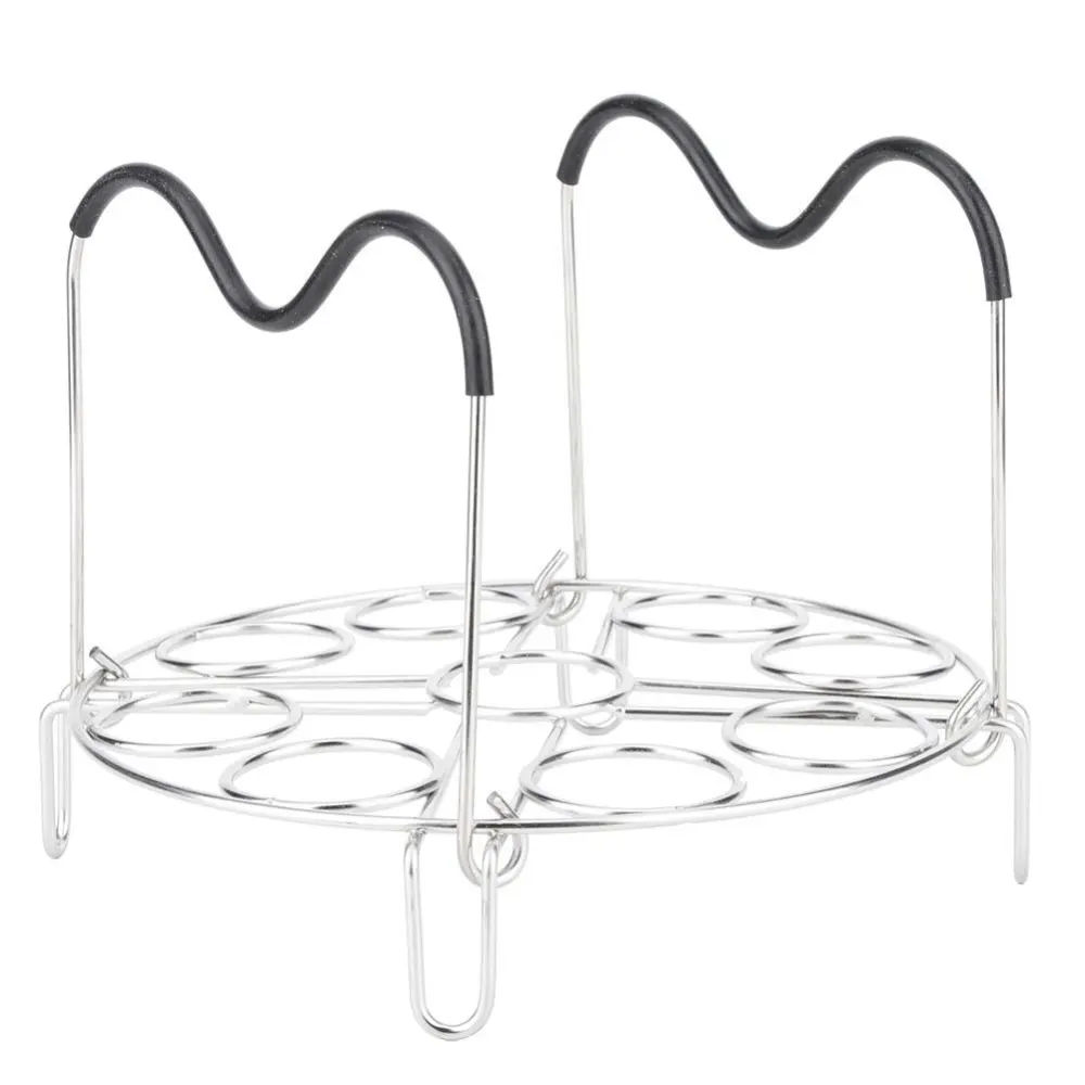 Stainless Steel Boiled Egg Steamer Rack Tray Shelf Stand Kitchen Cookware with Handle