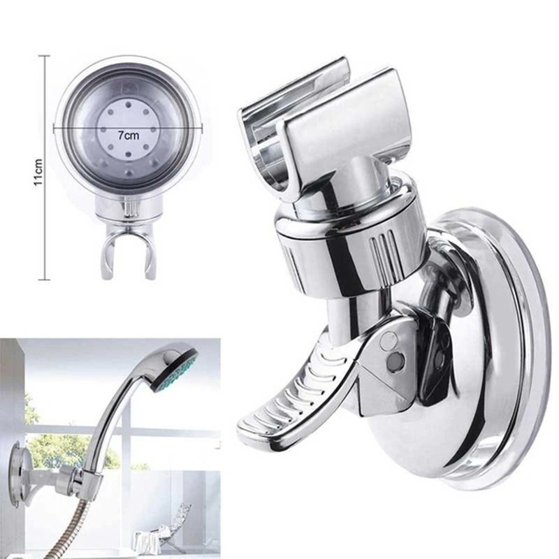 Shower Head Handset Holder Chrome Bathroom Wall Mount Adjustable Suction Bracket