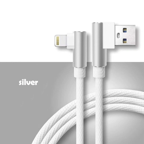 1m Double Elbow Mobile Phone Data Cable 90 Degrees Data Transmission Micro USB Cable for iPhone