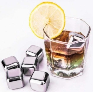 1Pcs Stainless Steel Ice Cubes 304 Metal Quick-frozen Granulator Cooler Chiller Whiskey Stones