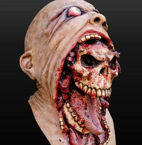 Bloody Zombie Mask Melting Face Adult Latex Costume Walking Dead Halloween Scary