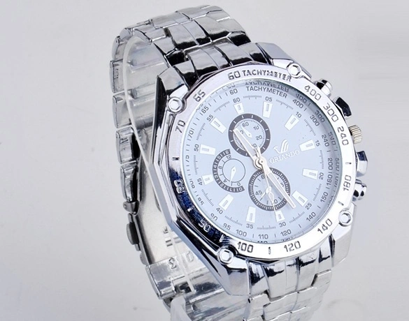 Men's Fashion Stainless Steel Belt Sport Business Quartz Watch Wristwatches