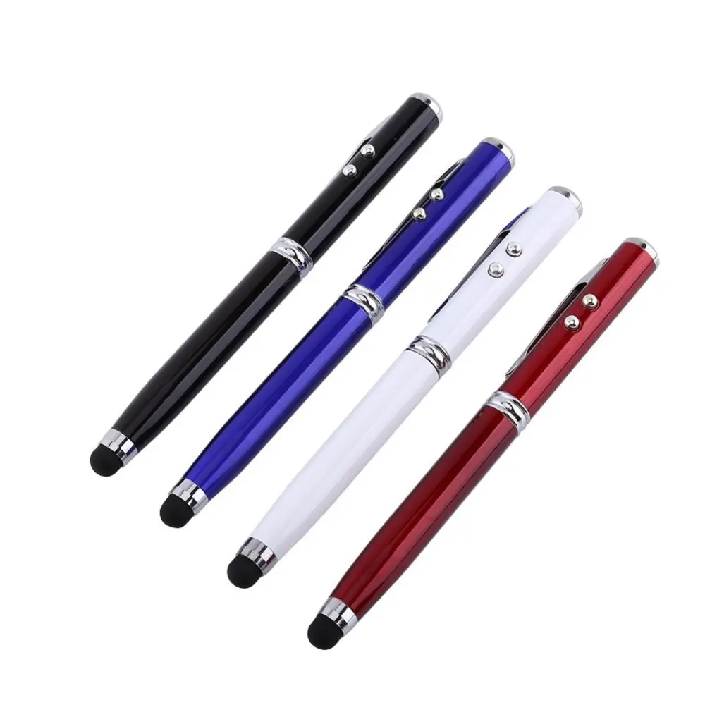 4 in 1 Pointer LED Torch Touch Screen Stylus Ball Pen For Tablet