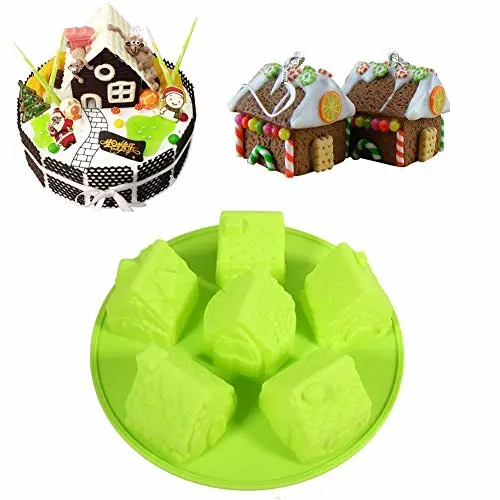 Mini Houses Cake Mold Gingerbread Silicone Cake Mould Christmas Gift Baking Tools