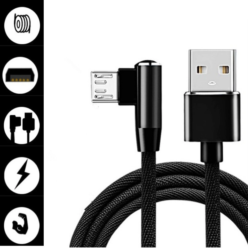 90 Degree Nylon USB Cable for IPhone X 6 6s 7 8 Fast Charging Cable MFI Authentication Passed