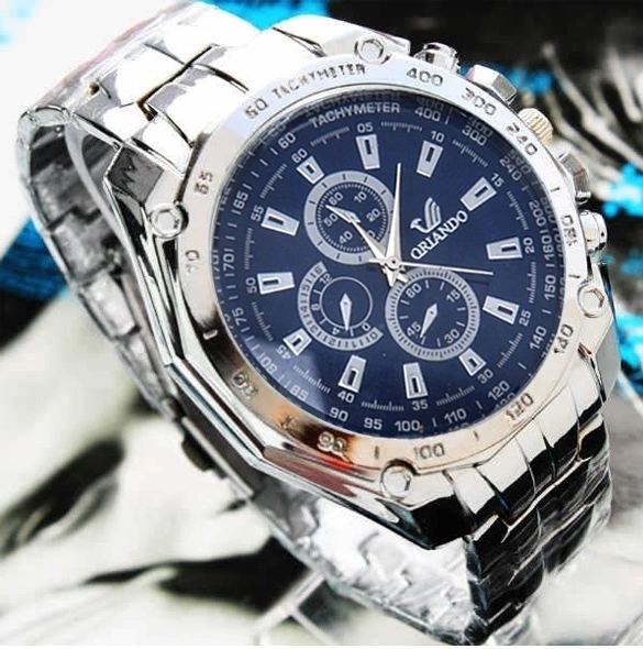 Men's Fashion Stainless Steel Belt Sport Business Quartz Watch Wristwatches