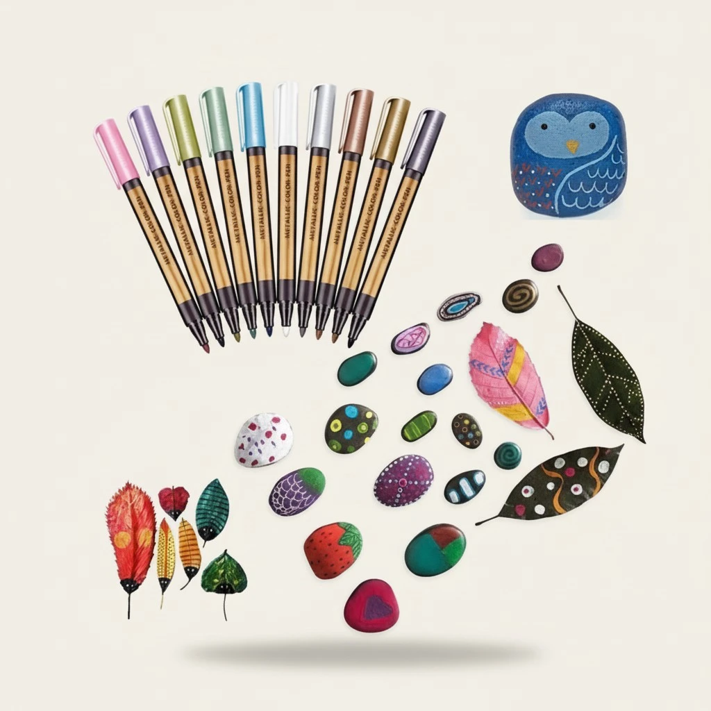 10 Pcs Colorful Metallic Pen Paint Markers for Ceramic Painting,Glass,Plastic,Photo Album,Card