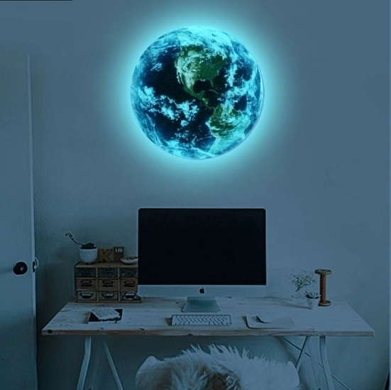 Bright Moon Earth Cartoon DIY 3D Wall Stickers for Kids Bedroom Bedroom Glow