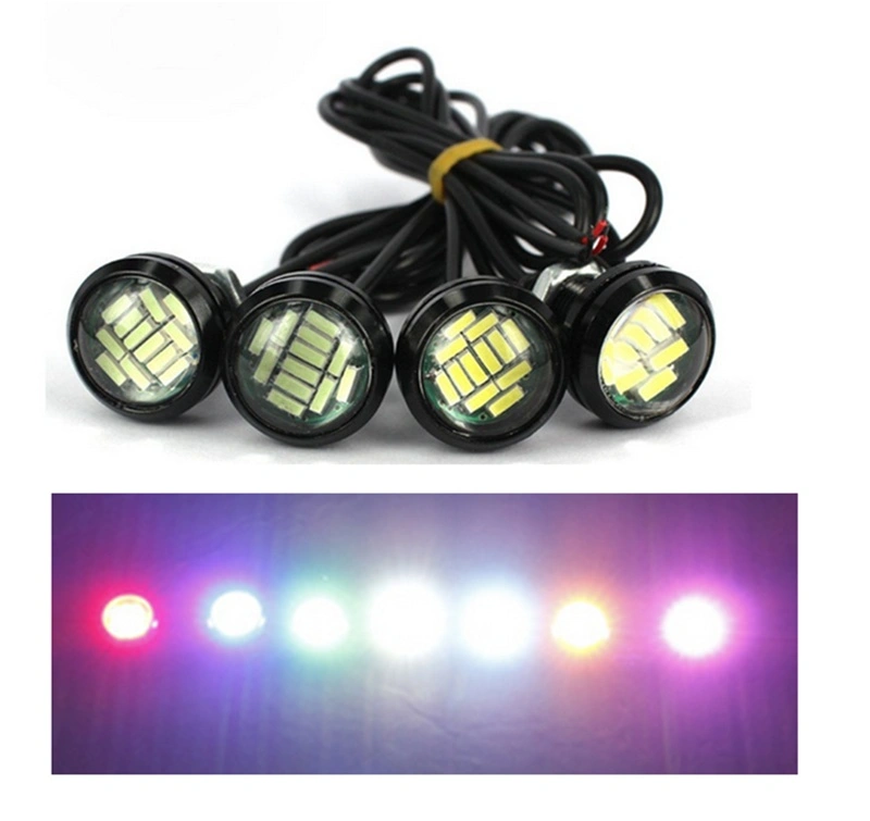 1 Pair Car Lamp Spotlighting 12V 15W Motor Daytime Running LED Light Eagle Eye