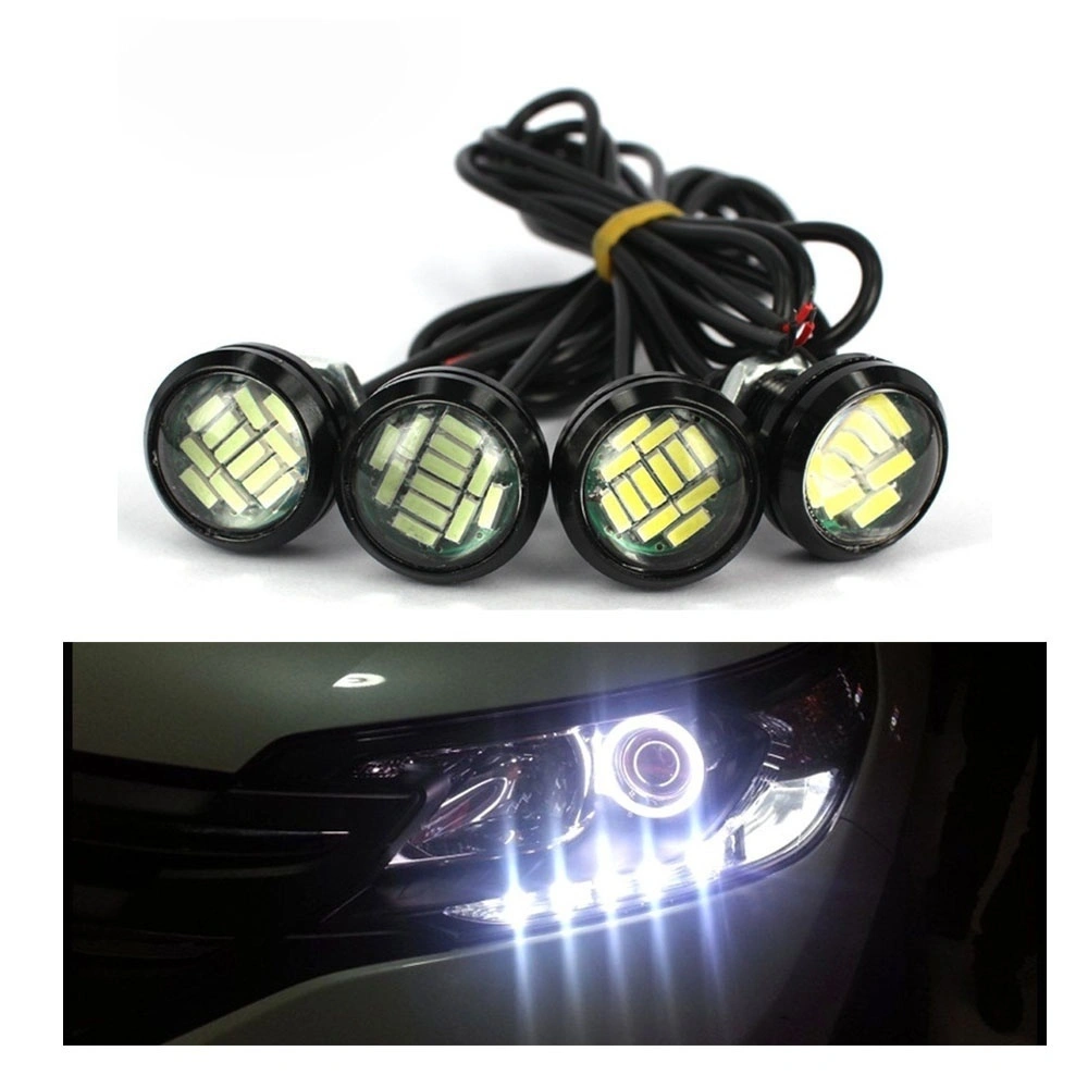 1 Pair Car Lamp Spotlighting 12V 15W Motor Daytime Running LED Light Eagle Eye