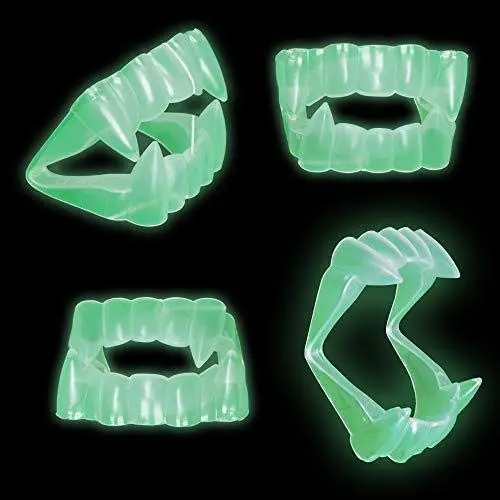 Delaman Glowing Vampire Teeth Halloween Vampire Fangs Teeth, Glow In The Dark Dracula Teeth, Costume Party Favors