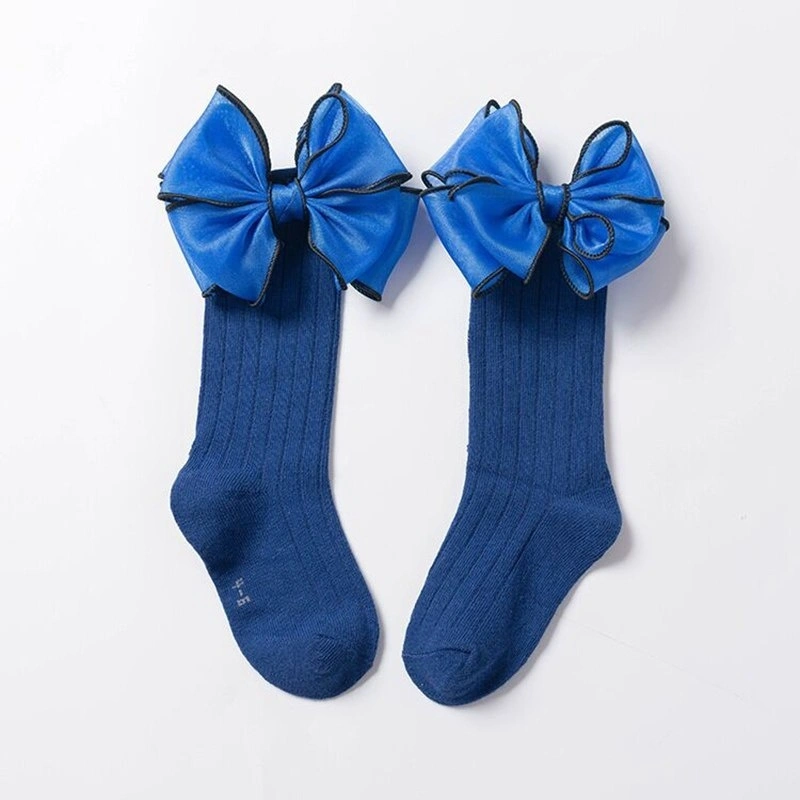 Candy Color Soft Cotton Baby Socks Girls Bow Frilly Knee High Socks Princess Pretty Girl Socks