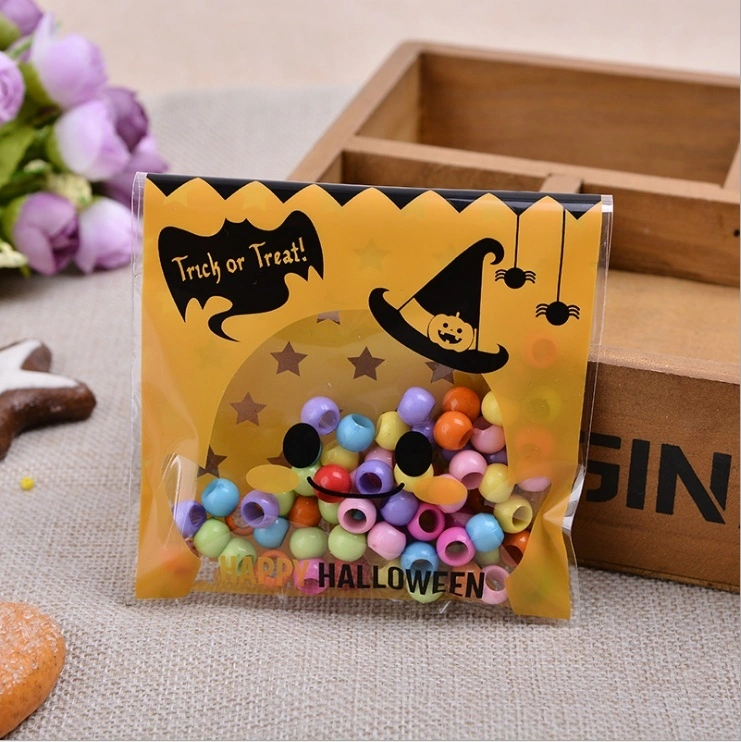 Smile Pattern Self-adhesive Plastic Pastry And Cookie Baking Bag Halloween Candy Packaging Bag