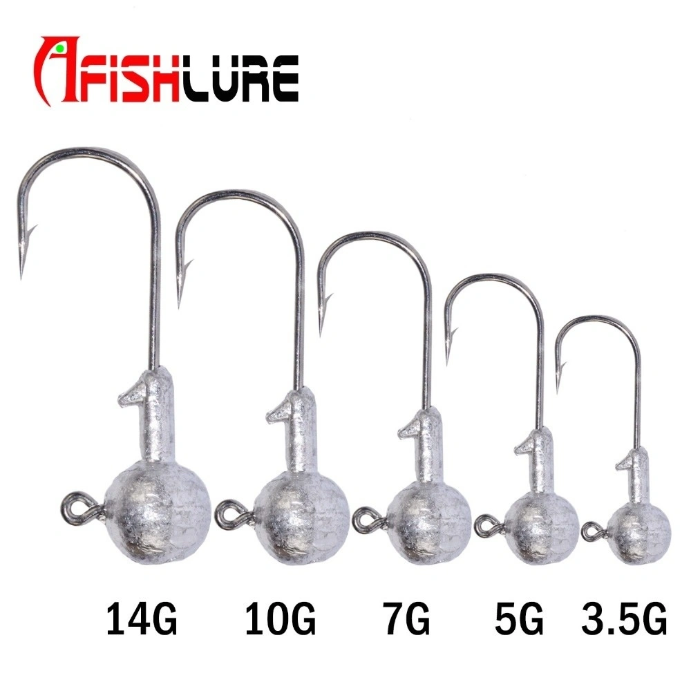 5pcs/lot Primary Lead Head Hook Soft Bait Hooks Lead Weight Fishing Tackle (3.5 g)