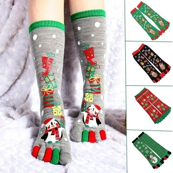 5 Toes Socks Winter Warm Socks Christmas Gift（black）