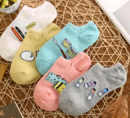 Japanese Cartoon Short Tube Cotton Nice Funny Socks (Tableware)