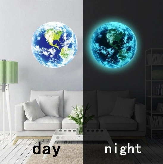 Bright Moon Earth Cartoon DIY 3D Wall Stickers for Kids Bedroom Bedroom(5cm)