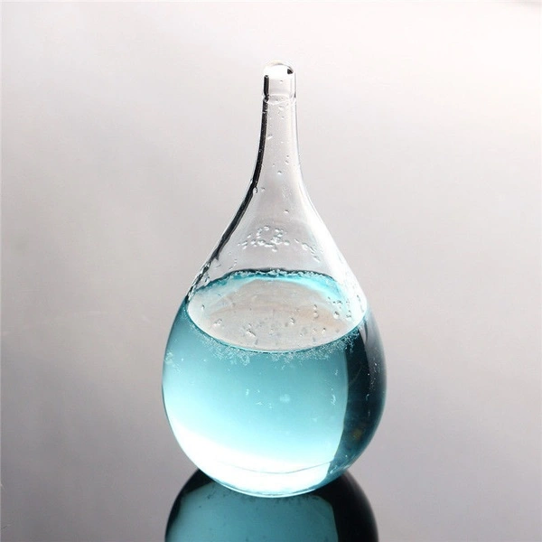 Weather Forecast Crystal Bottle Drop Water Shape Glass Decor Gift