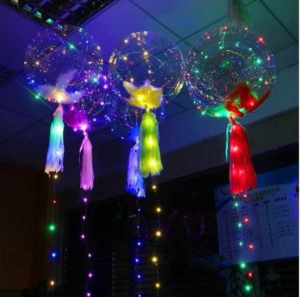 18 inch Luminous Led Bubble Balloon, Led Light Balloon String, Valentine's Day Decoration
