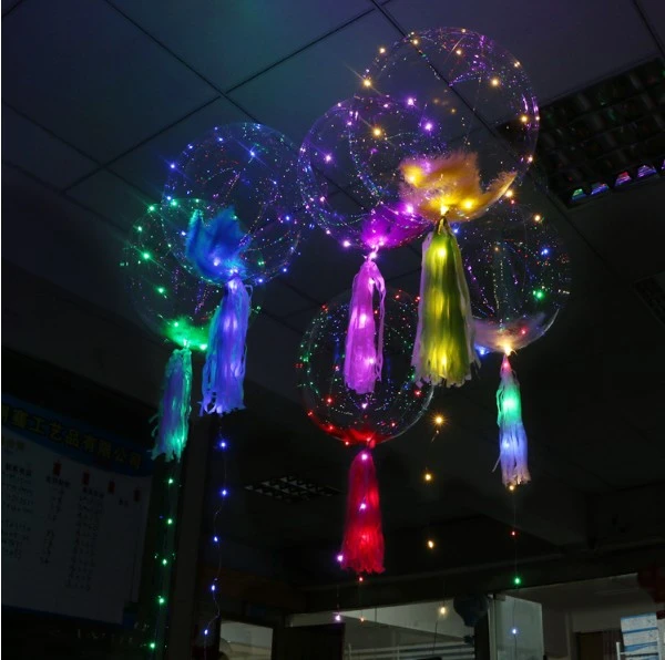 18 inch Luminous Led Bubble Balloon, Led Light Balloon String, Valentine's Day Decoration