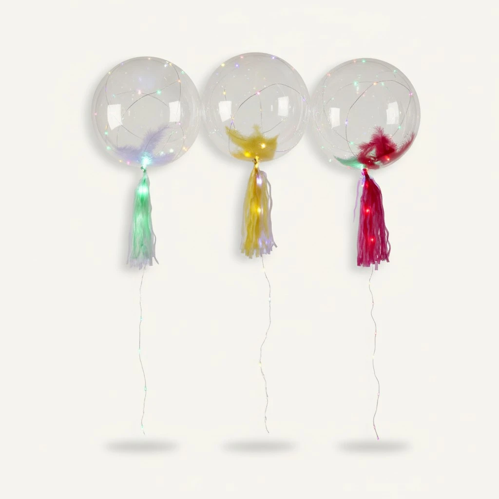 18 inch Luminous Led Bubble Balloon, Led Light Balloon String, Valentine's Day Decoration