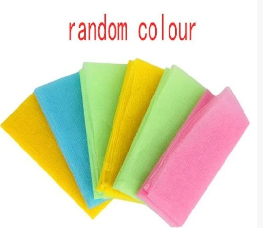 Exfoliating Nylon Bath Shower Body Cleaning Washing Scrubbing Towel Scrubbers（Random color）