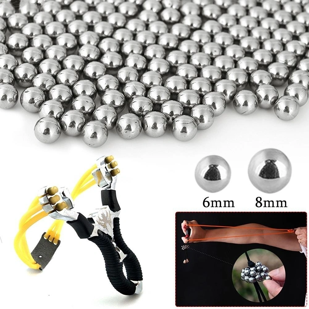 250Pcs Stainless Steel Shooting Fish Slingshot Marble Hoodle Ball Bicycle Bearing (6 MM)