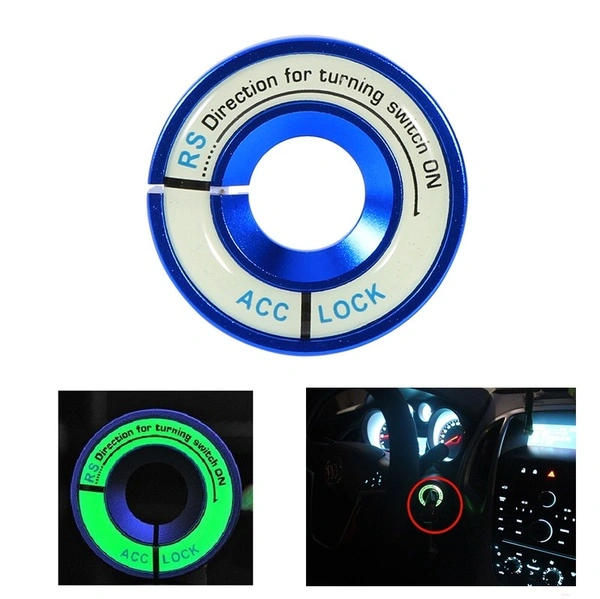 1pcs Car Deroration Auto Luminous Ignition Key Ring Switch Cover Trim  (black)