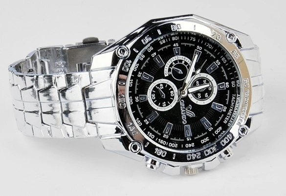 Men's Fashion Stainless Steel Belt Sport Business Quartz Watch Wristwatches
