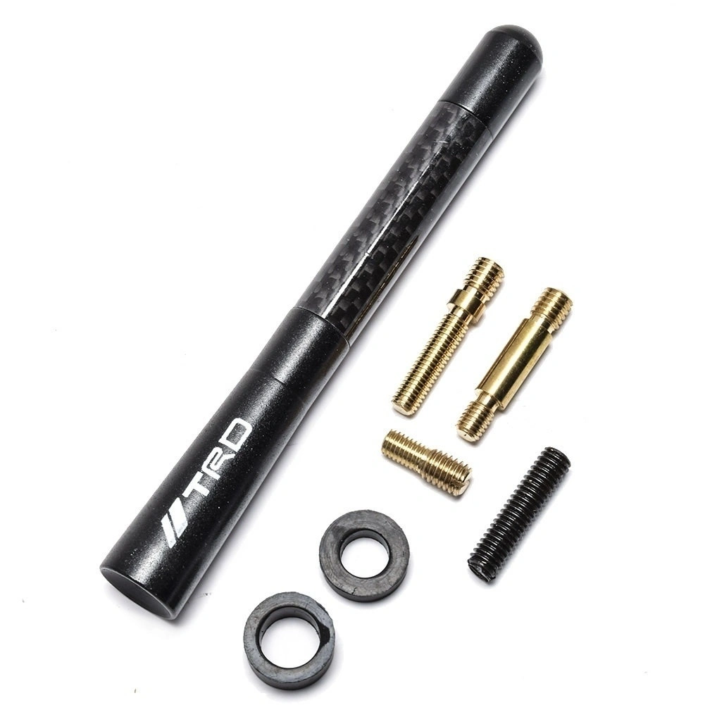 DEDC 1Pcs Trd Black Carbon Fiber Antenna Universal